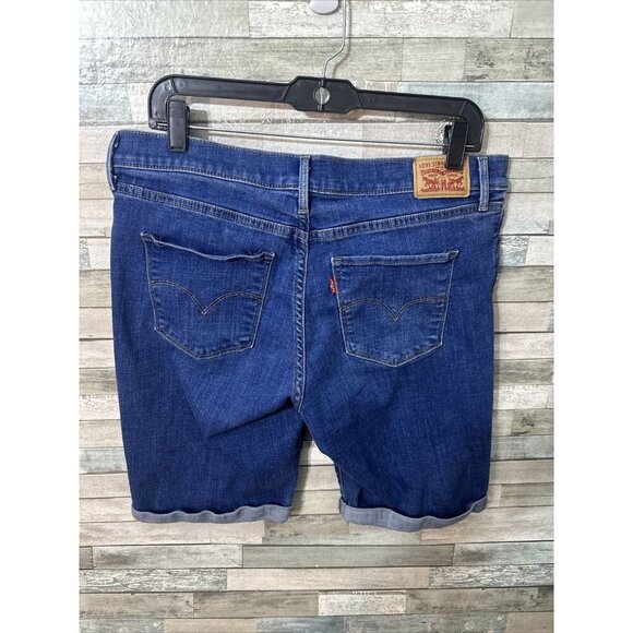 Women’s Levi’s Bremuda Shorts Dark Wash Size 32 - Picture 12 of 16